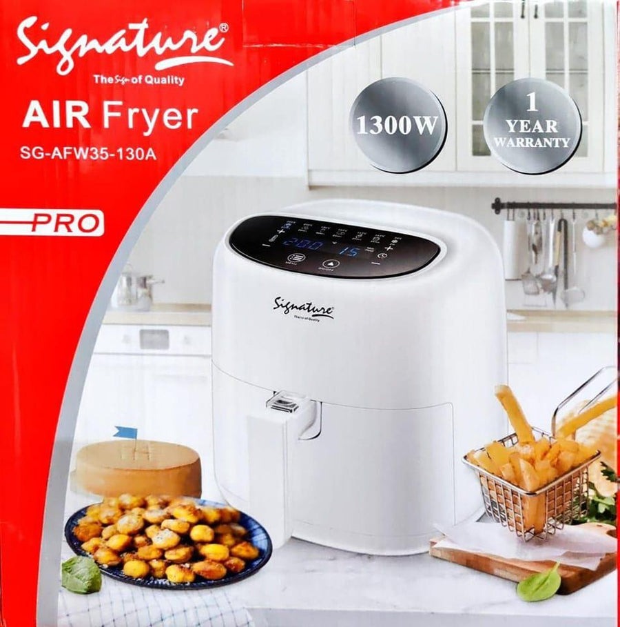 Signature 3.5L Electric Air Fryer 1300W High Power Nonstick Fryer White