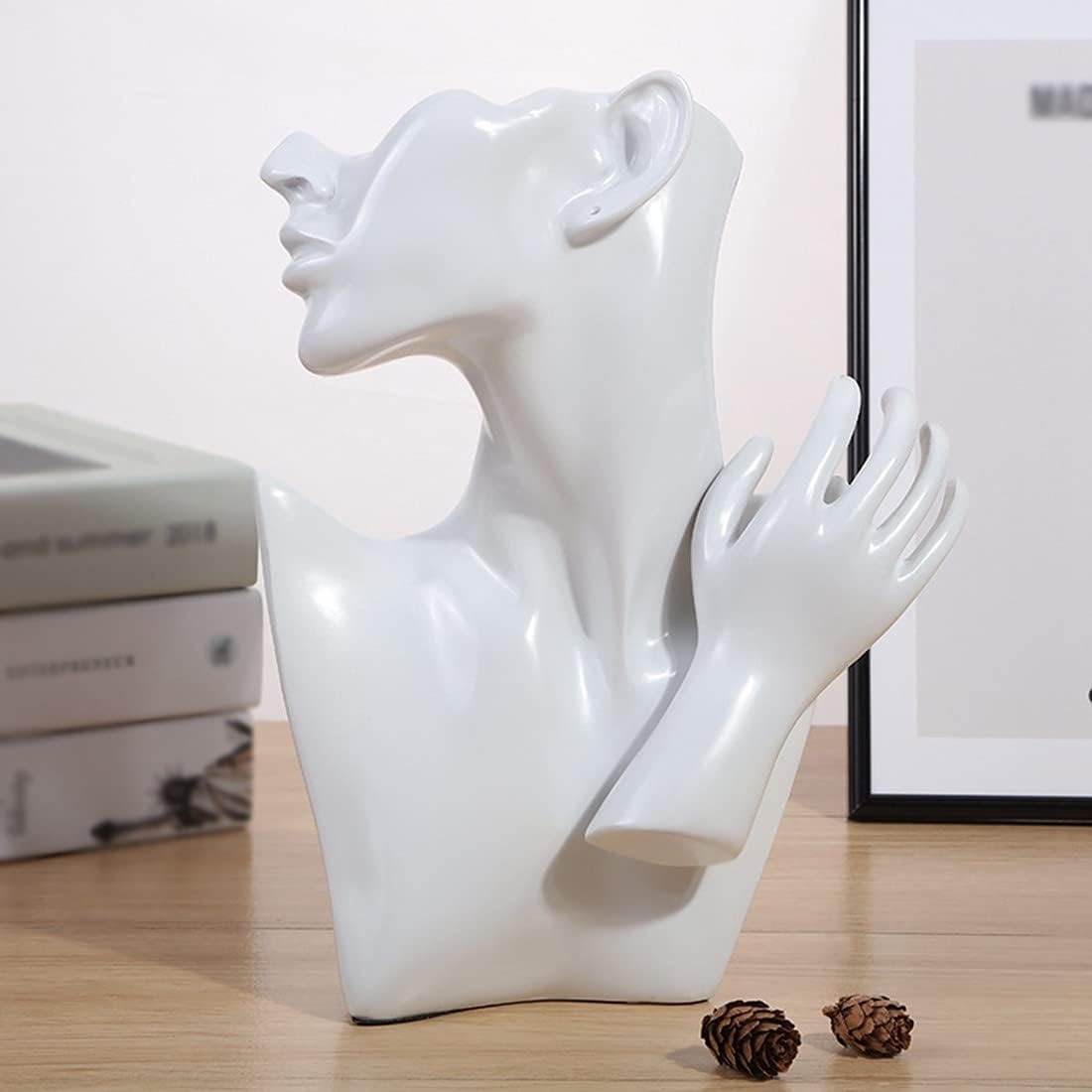 Resin Statue Character Sculpture Jewelry Stand Earrings Necklace Display Stand Room Decoration