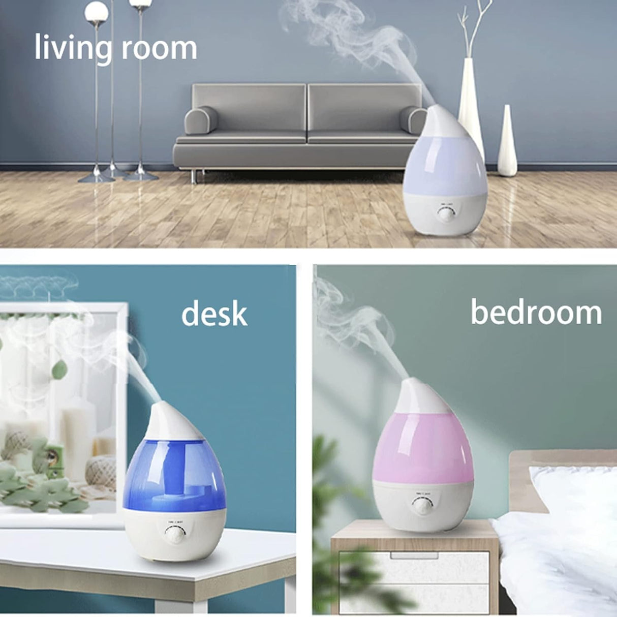 Essential Oil Diffuser, Ultrasonic Humidifier 2.6l Ultrasonic Aroma Air Humidifier