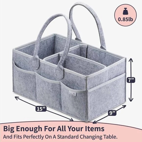 Baby Diaper Caddy Organizer Felt Storage Bag