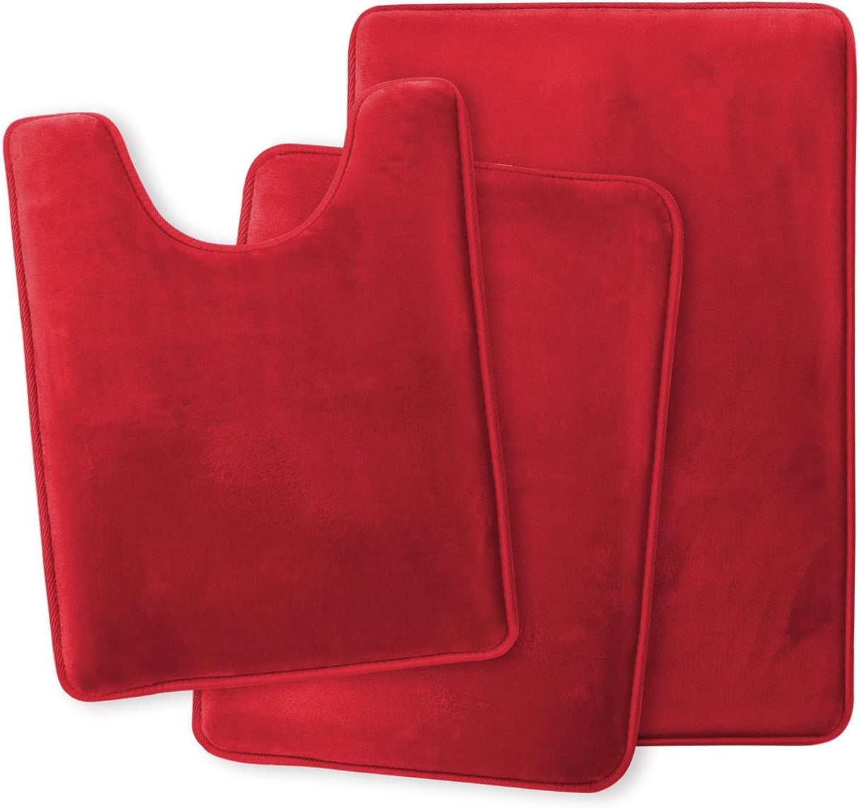 Memory Foam Bath Mat Set Red