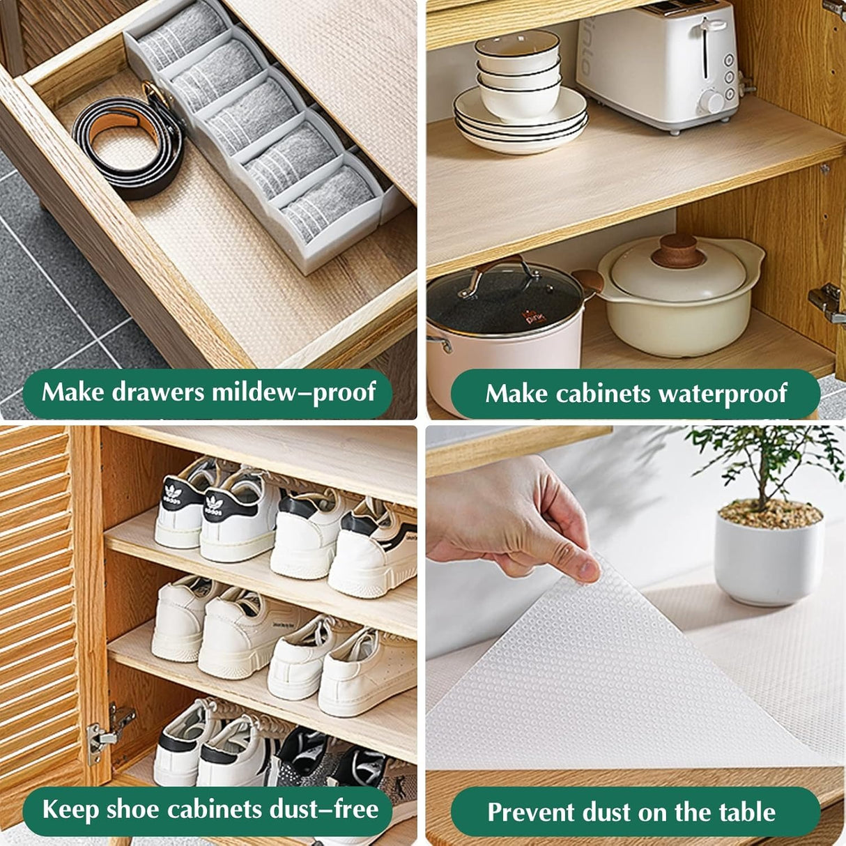 Shelf Liner for Kitchen Drawer Liner Cabinet Liner Non-Adhesive Reusable Easy to Clean