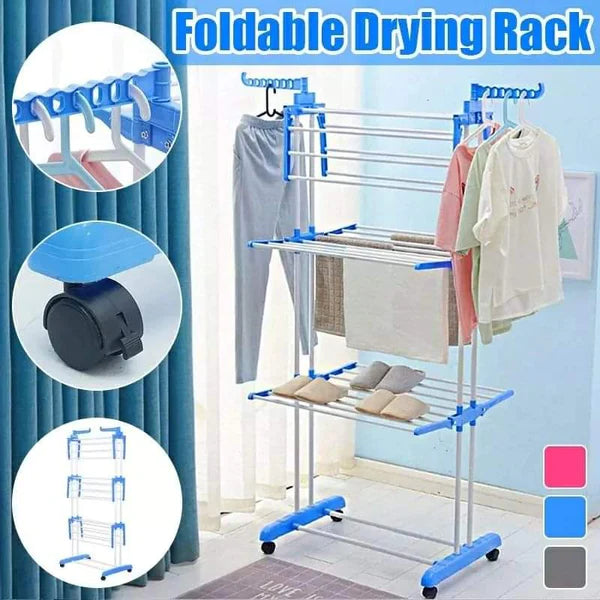 3 tier collapsible outdoor clothes Drying rack