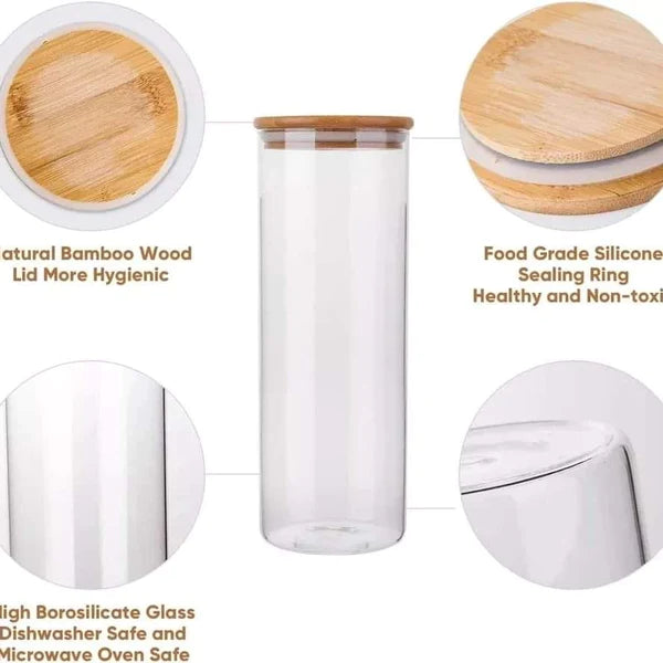 2000ml Glass storage jars with airtight lids