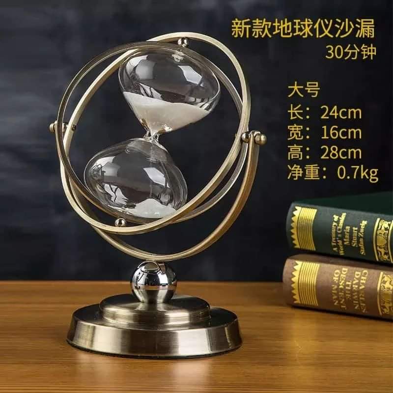 Sand Hourglass Hourglass Design 30 Minutes Metal Glass Sand Clock Rotating Timer Decorations Home Modern Objects Desk Gadgets