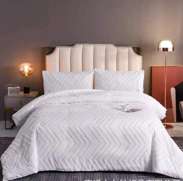 3pc Tufted Wave Duvet cover set