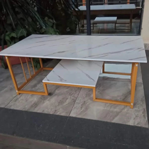 Marble Effect Wooden Coffee Table