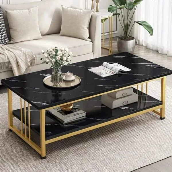 Marble Effect Wooden Coffee Table