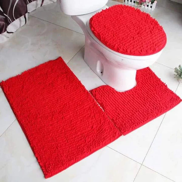 3 pcs Microfiber toilet mat set