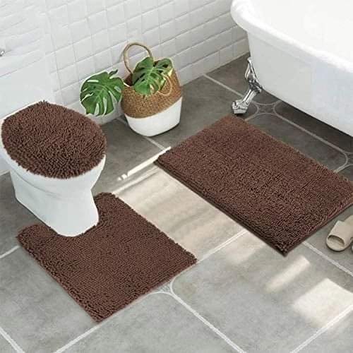 3 pcs Microfiber toilet mat set