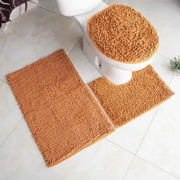 3 pcs Microfiber toilet mat set