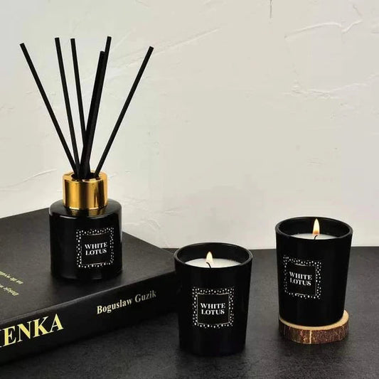 Home Fragrance Flameless Scents 50ml Reed Diffuser & 2pc scented candles