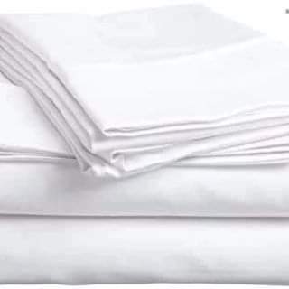 White Plain Cotton Bedsheets 6pcs Set