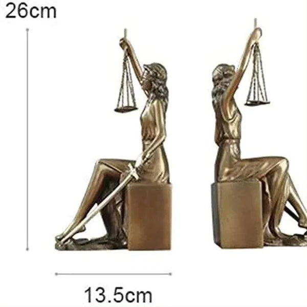 Goddess of justice heavy resin Bookends Statue/Sculpture