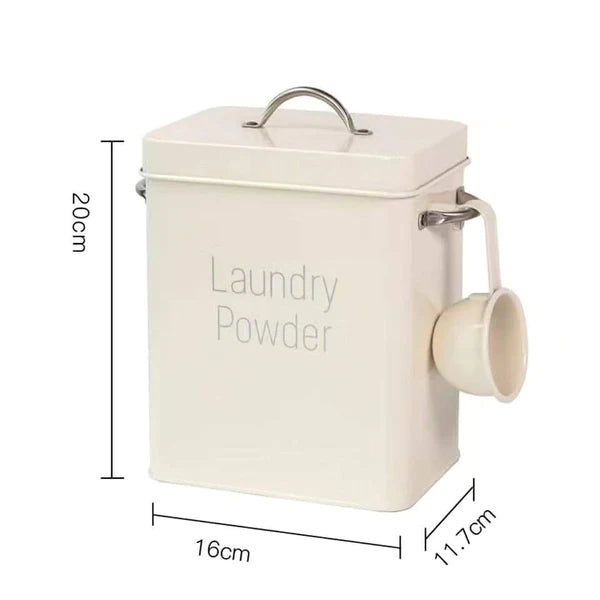 Washing Powder Bucket, Multi-Purpose Storage Box Laundry Powder Tin Square Laundry Powder Storage Box