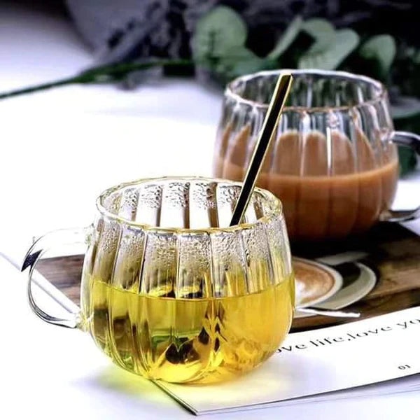 4pcs Petal Shaped Borosilicate Glass Mug