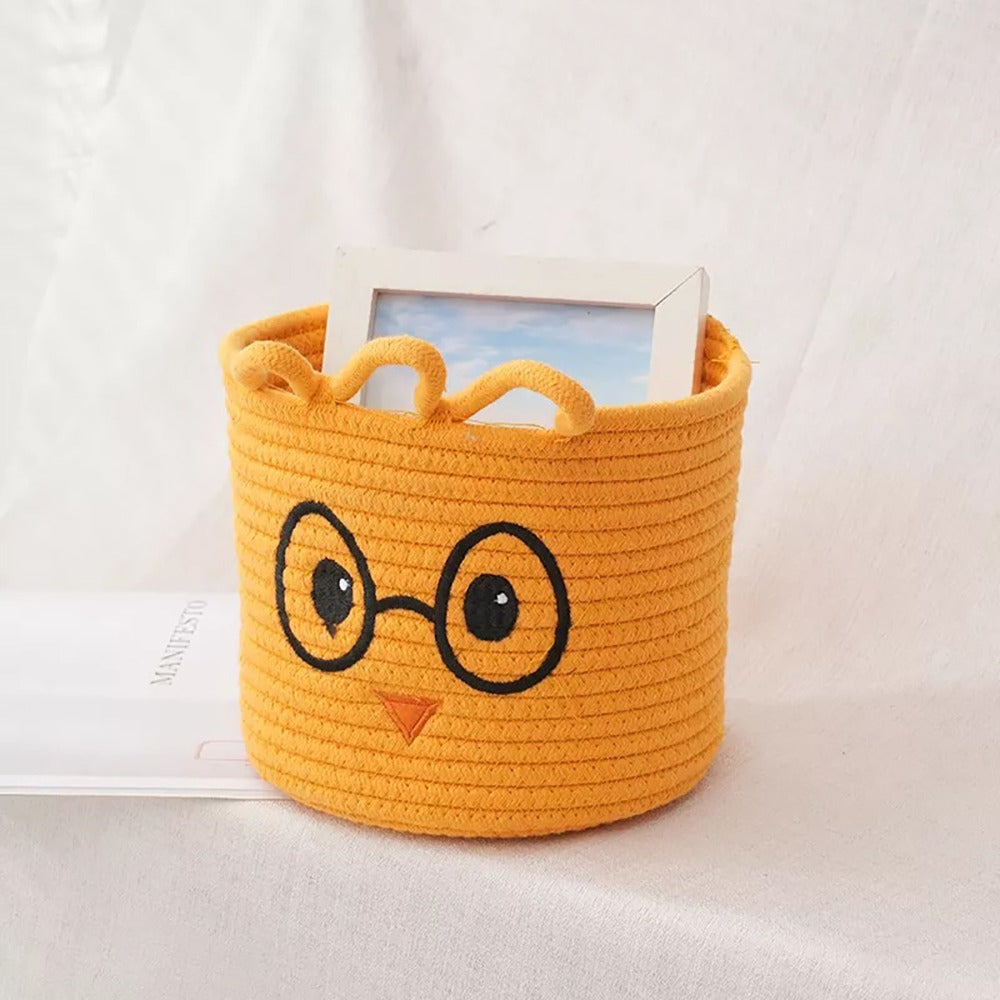 Cartoon cute cotton rope woven basket