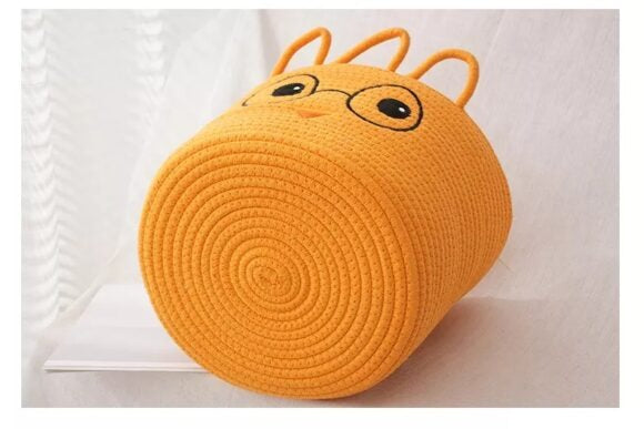 Cartoon cute cotton rope woven basket