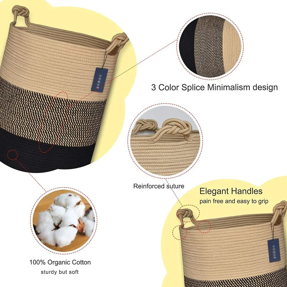 Woven Laundry Basket Toy Basket