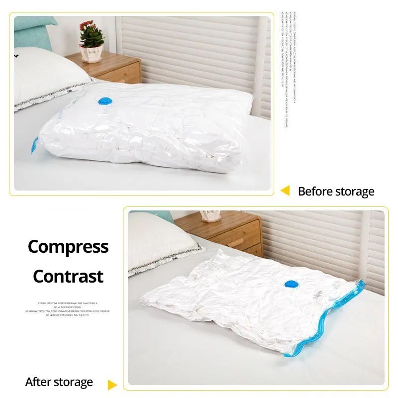 Vacuum Compression Storage Bags with Airtight Valve and Hand Pump Set of 5