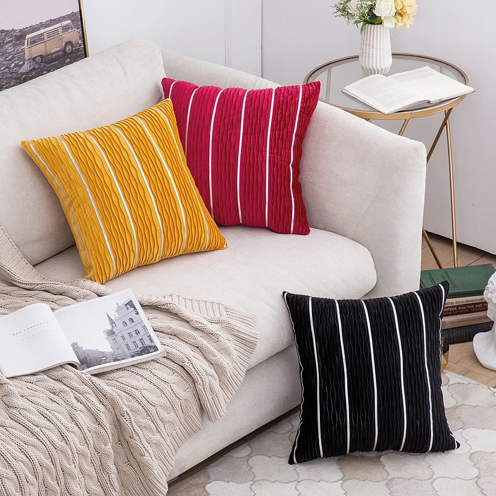 Luxury Simple Stripe Wrinkle Pillowcase/pillowcover