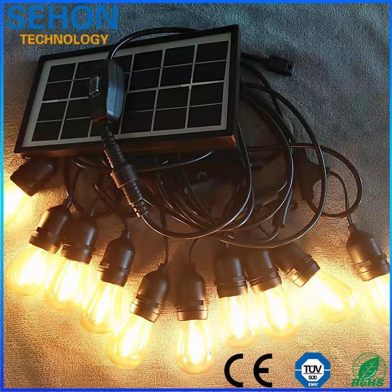 7M 10 Bulbs Solar String Lights Outdoor Patio Lights Waterproof, Solar Powered Outdoor String Lights