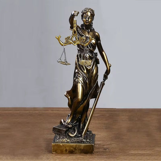 Themis Goddess Of Justice Statue Greek Mythology Ornaments Fair Angel Sculpture Tianping Gods Astraya Vintage Home Decoration Gift