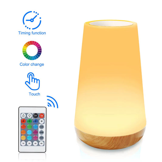 USB Rechargeable LED Table Lamp With Remote Control Portable Touch Dimmable RGB Night Lamp 13 Color Changing Bedside Table Lamps