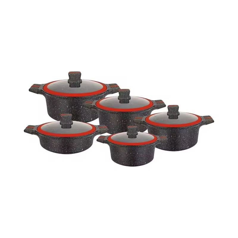 10Pcs Ucc Life Granite Cookware Set With Induction Base