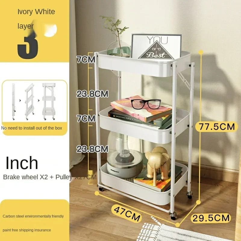 3 tier Multifunction Storage Trolley