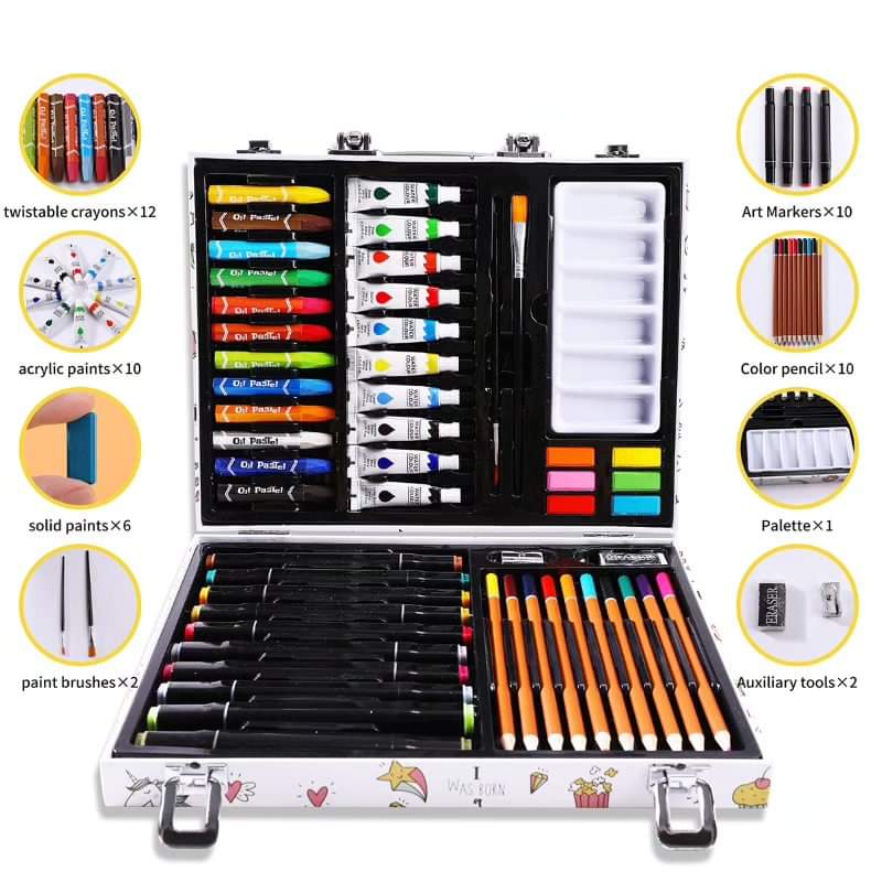 53 pcs Set Kids Drawing Painting Art Set With Water Colors