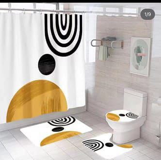 4pcs Bathroom Shower Curtain set