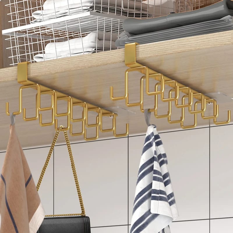 Multipurpose Under The Cabinet Shelf Hooks Cup towel Holder