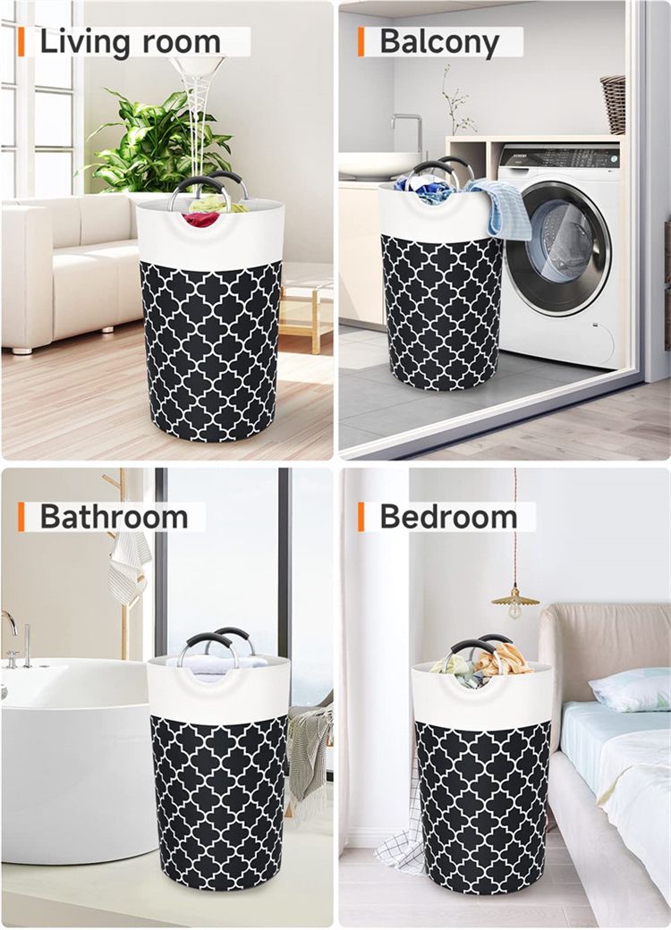 Laundry Basket 82L With Metal Handles