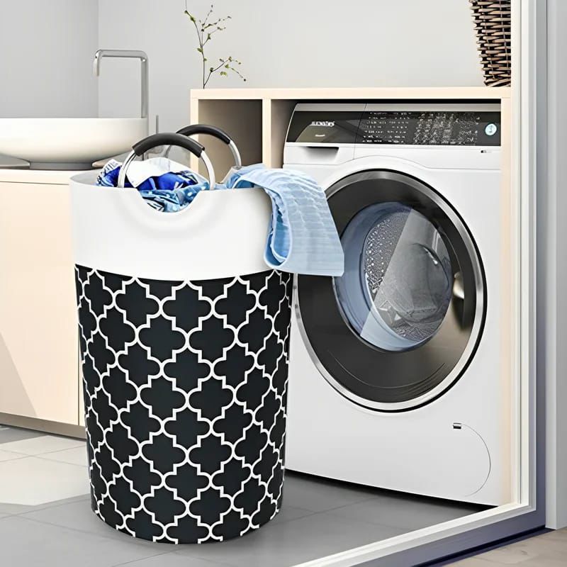 Laundry Basket 82L With Metal Handles