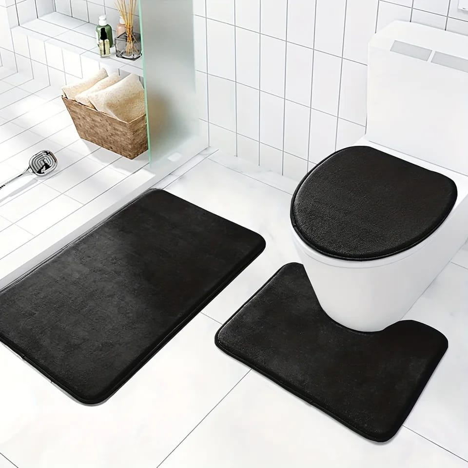 3 Pcs Memory Foam Bathroom Mat – Non-Slip Rugs