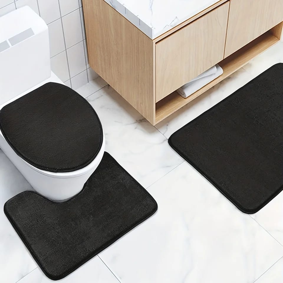 3 Pcs Memory Foam Bathroom Mat – Non-Slip Rugs