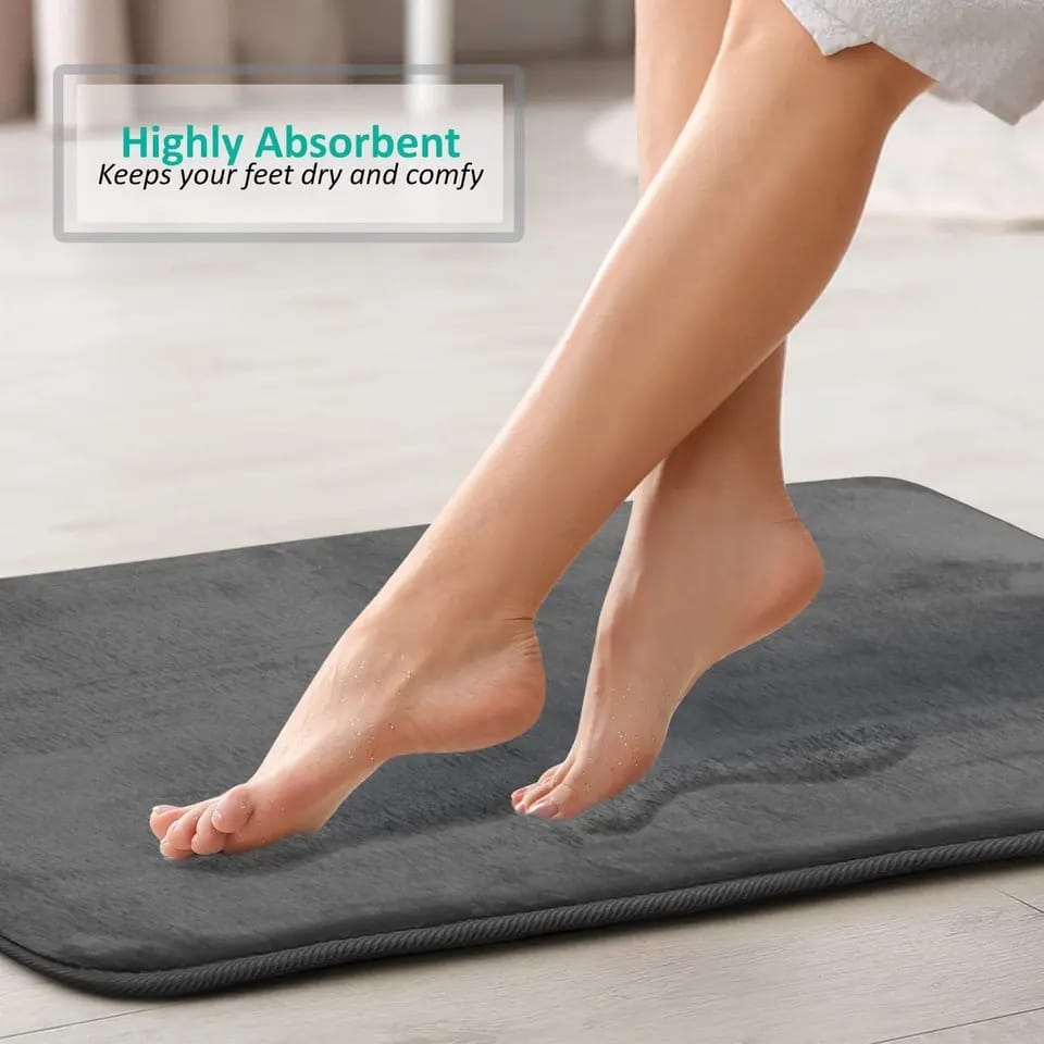 3 Pcs Memory Foam Bathroom Mat – Non-Slip Rugs