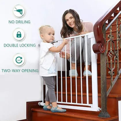 Baby Gate Child Safety Door Baby kids Gate Cating Door Indoor Dog Fence Free Punching Self Closing