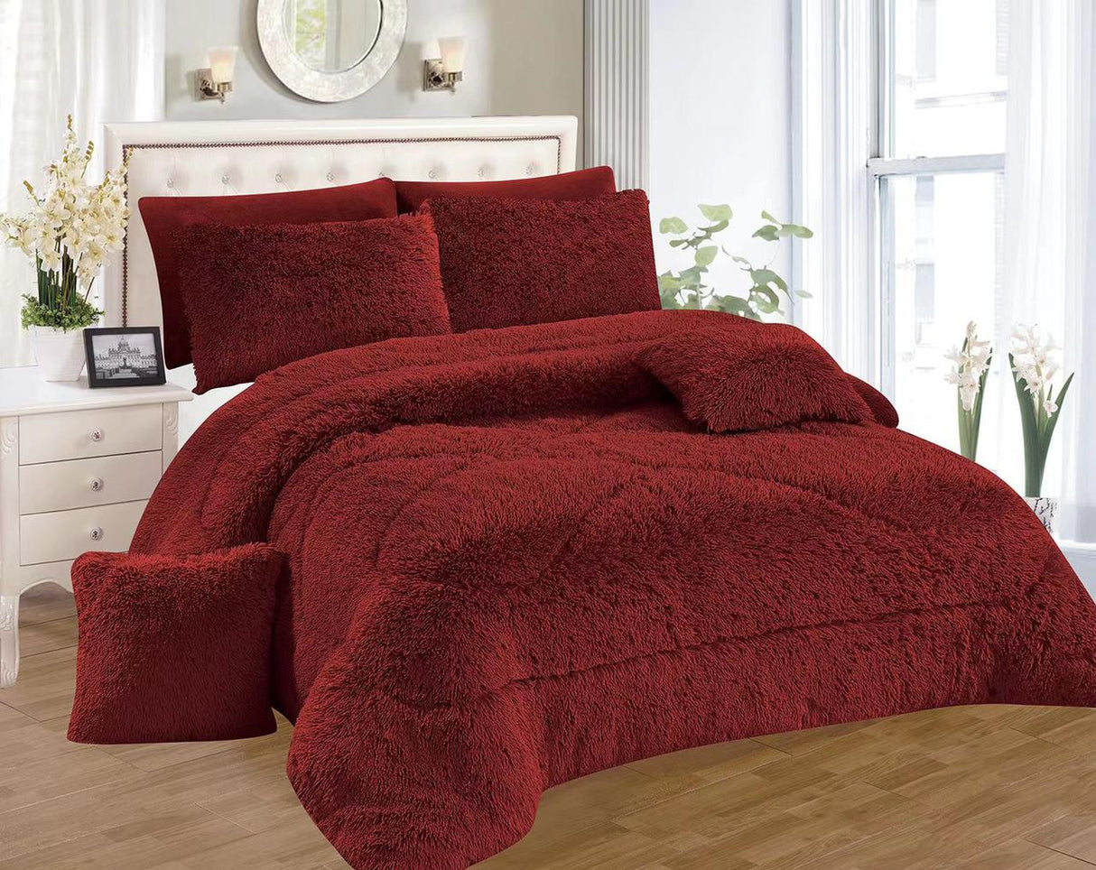 6pc Luxury designs Velvet plush Fluffy Duvet set