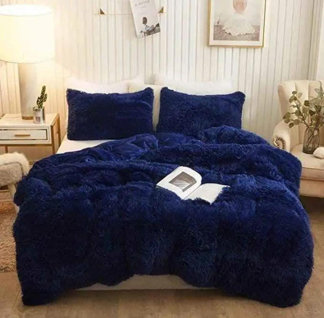 6pc Luxury designs Velvet plush Fluffy Duvet set