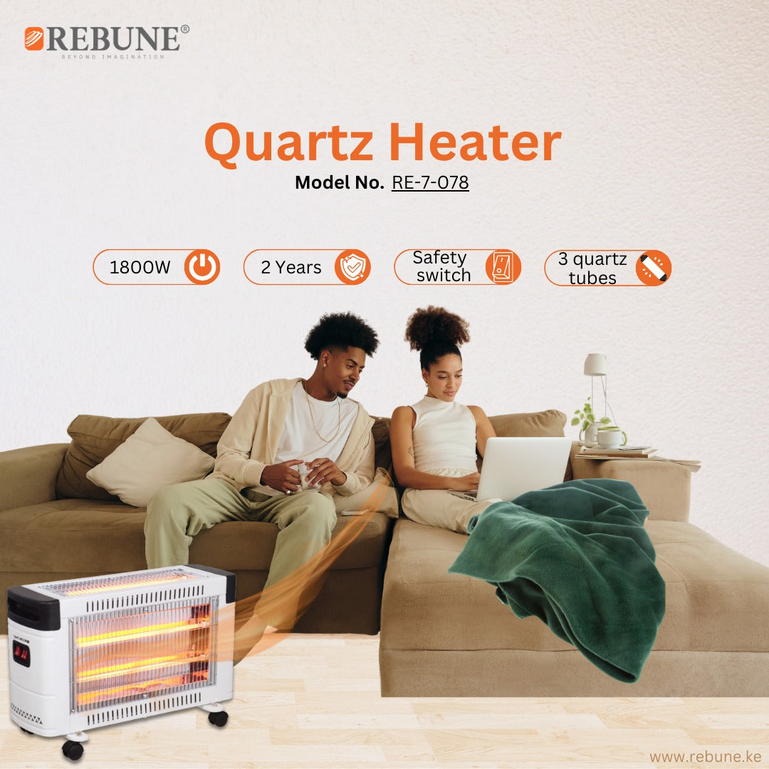 Rebune Quartz Heat With 4 Heat Settings With Safety Switch - 1800W