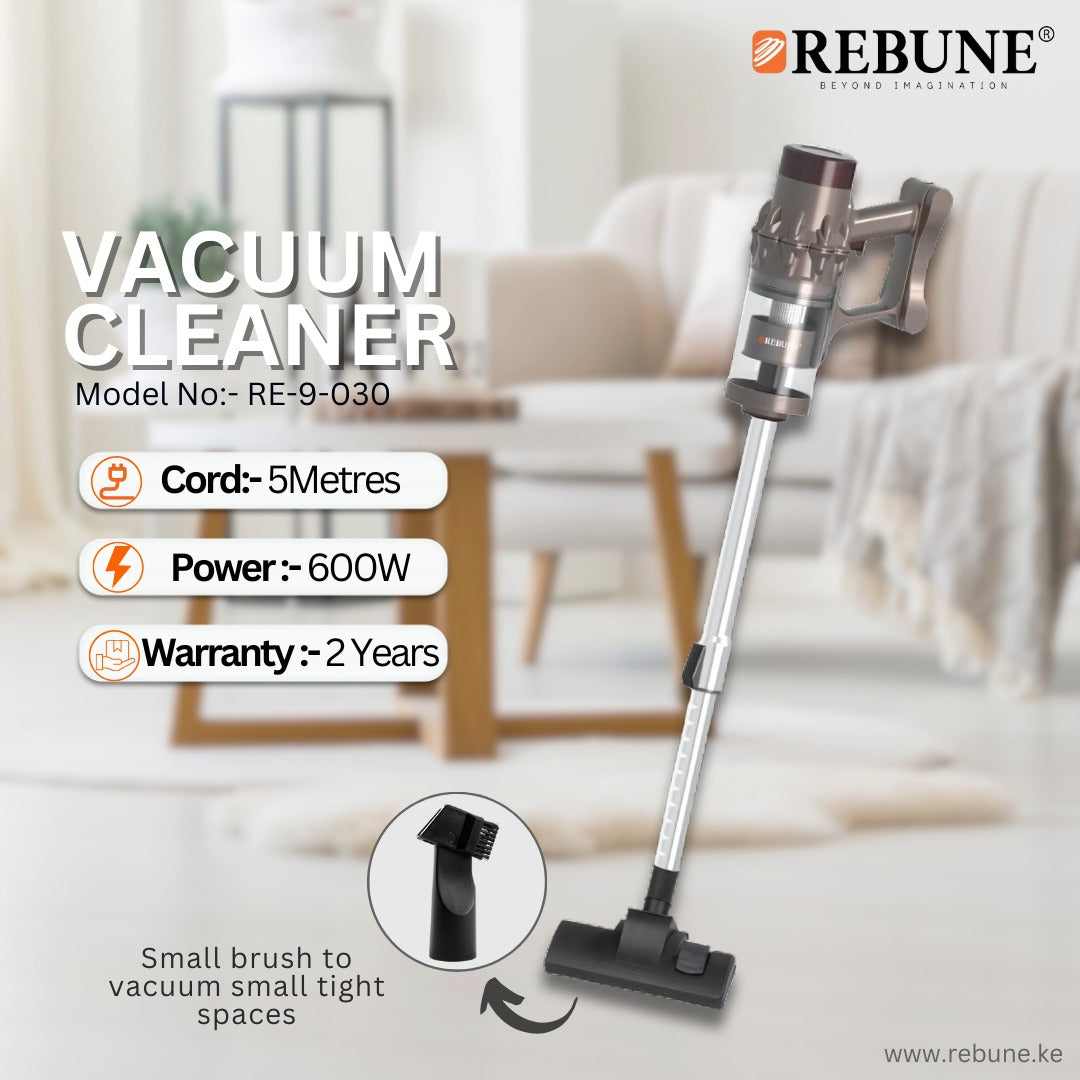 Rebune Vacuum Cleaner with Mini Animal Brush, Grey, 600 W