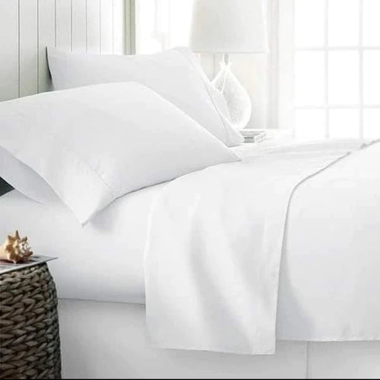 White plain cotton bedsheets 7*7ft