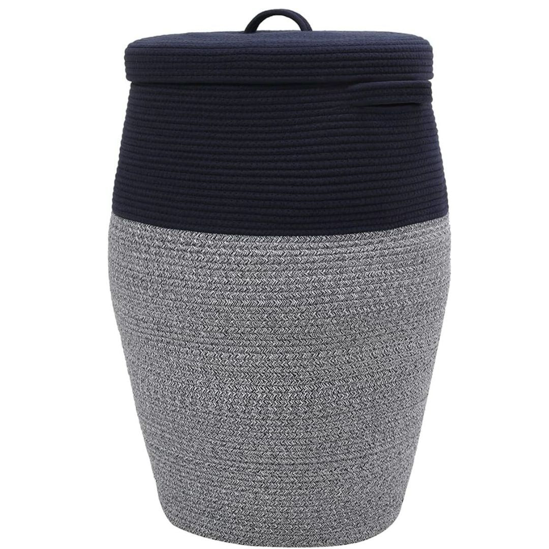 Tall Extra Large Storage Basket with Lid, Cotton Rope Storage Baskets