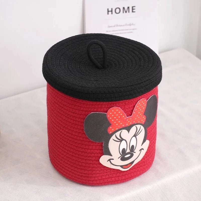 Cotton Rope Basket with Cute Cartoon Design