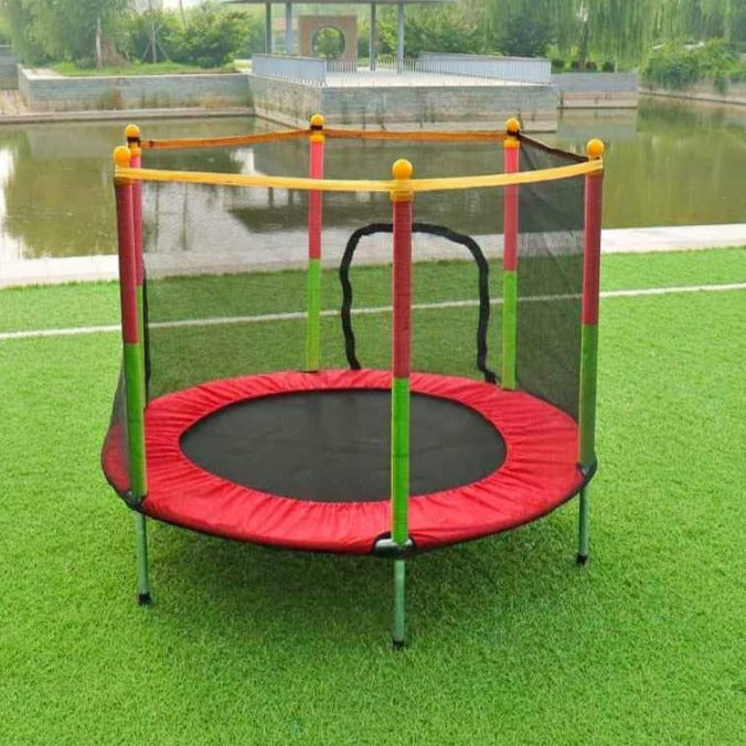 Indoor Trampoline with Safety Net and Safety Cushion Portable Trampolines