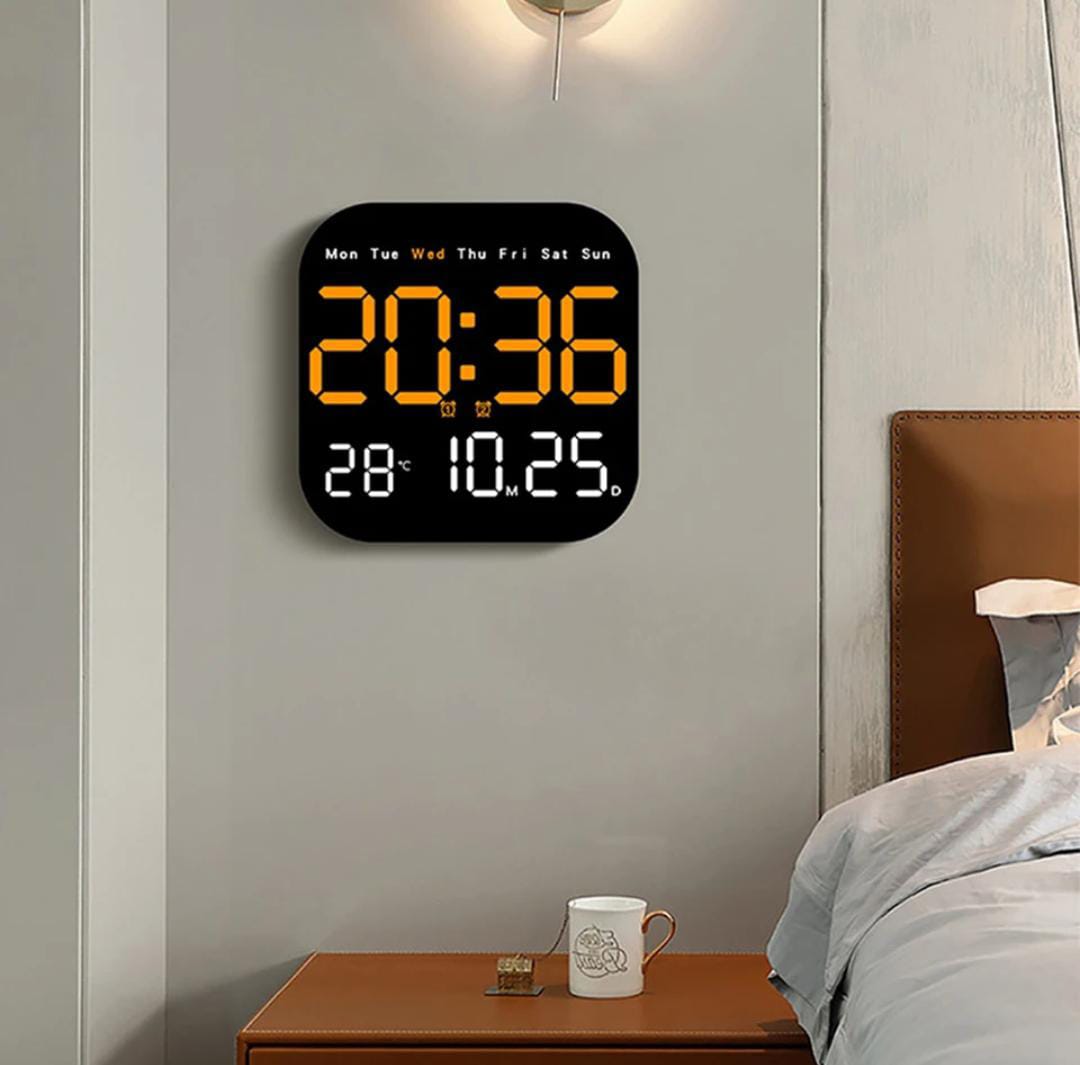 Display LED Digital Wall Clock with Date and temperature