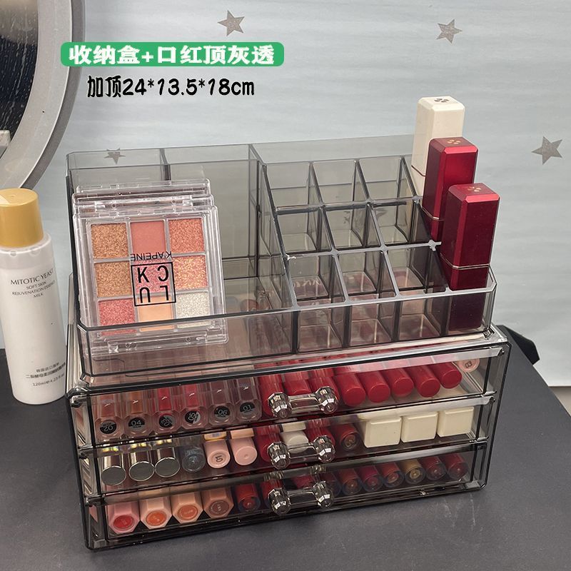 3 Layer Acrylic Transparent Makeup Drawer/Organizer Desktop Cosmetic Storage Box for Lipstick, Jewelry.