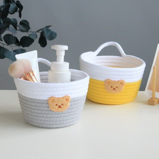 Small Woven Storage Basket Cotton Rope Baskets